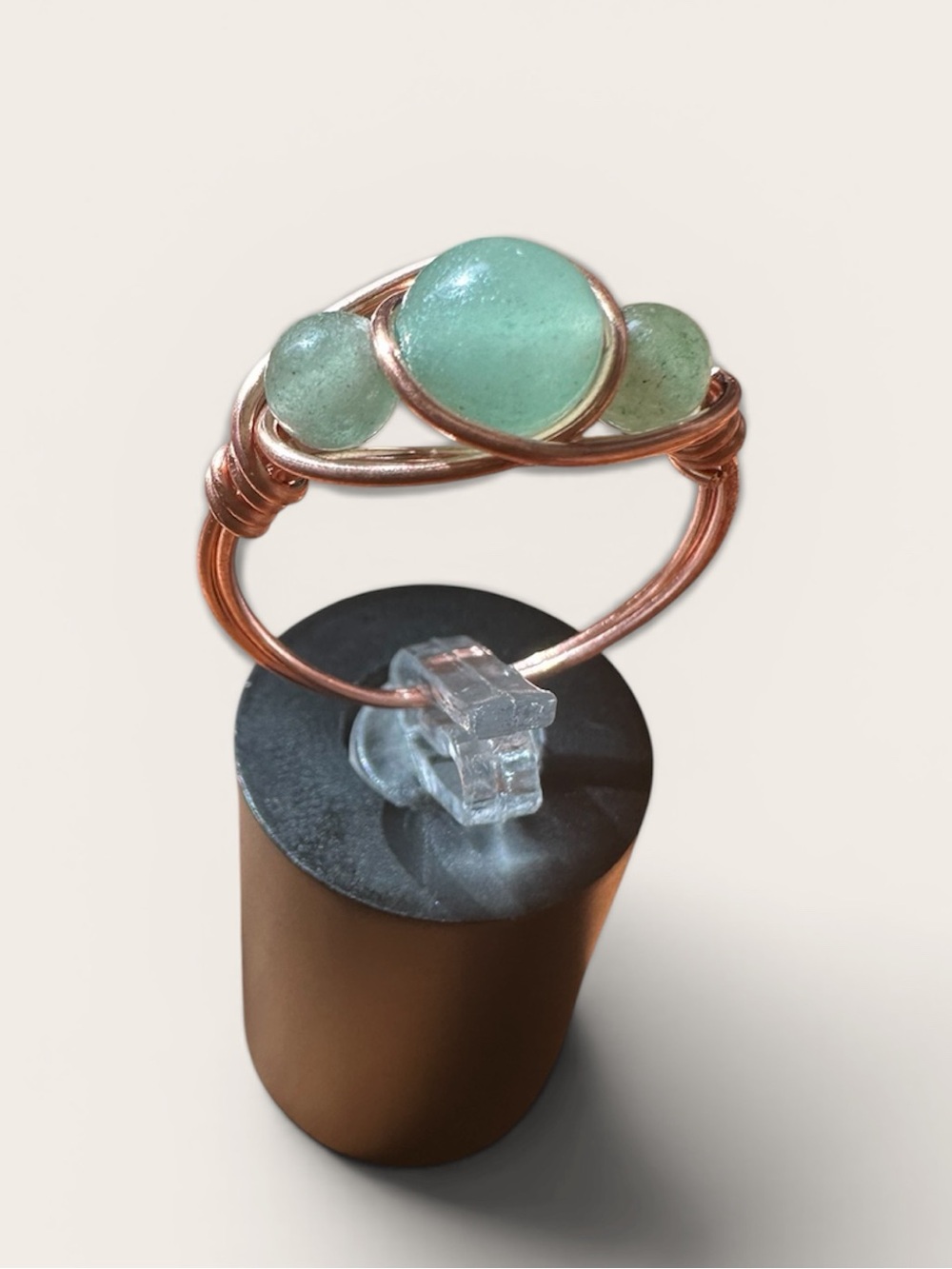 Copper Aventurine Ring | Artisan Wire Wrapped Statement Ring - custom sizing